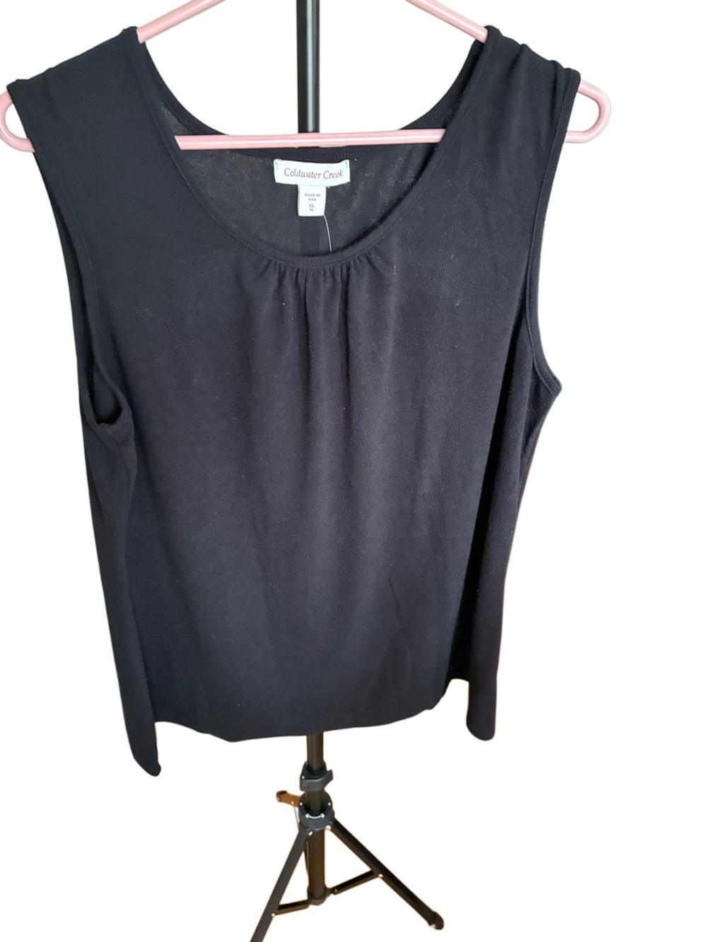 Coldwater Creek Black Scoop Neck Sleeveless Tank
